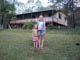 Brenda & Catherin in front of the guest cottage (Office)